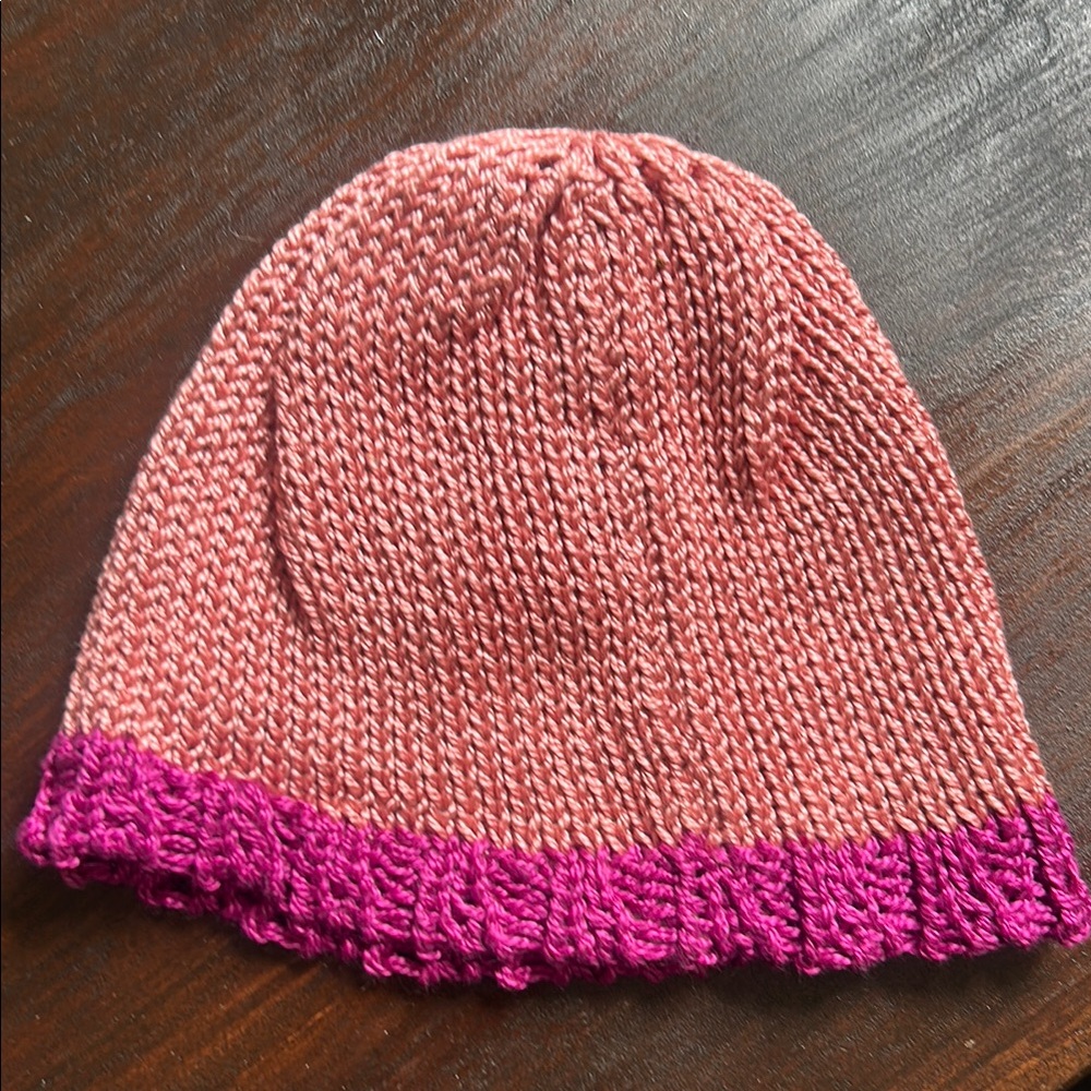 Pink and Magenta Knit Beanie
